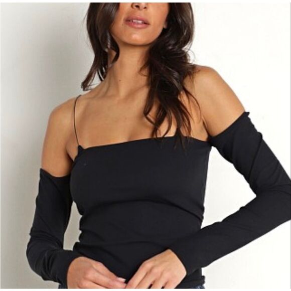JOAH BROWN OFF THE SHOULDER STRAPPY TOP - Picture 5 of 8